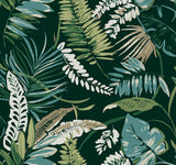 York TC2621 Tropical Toss Dark Green Wallpaper