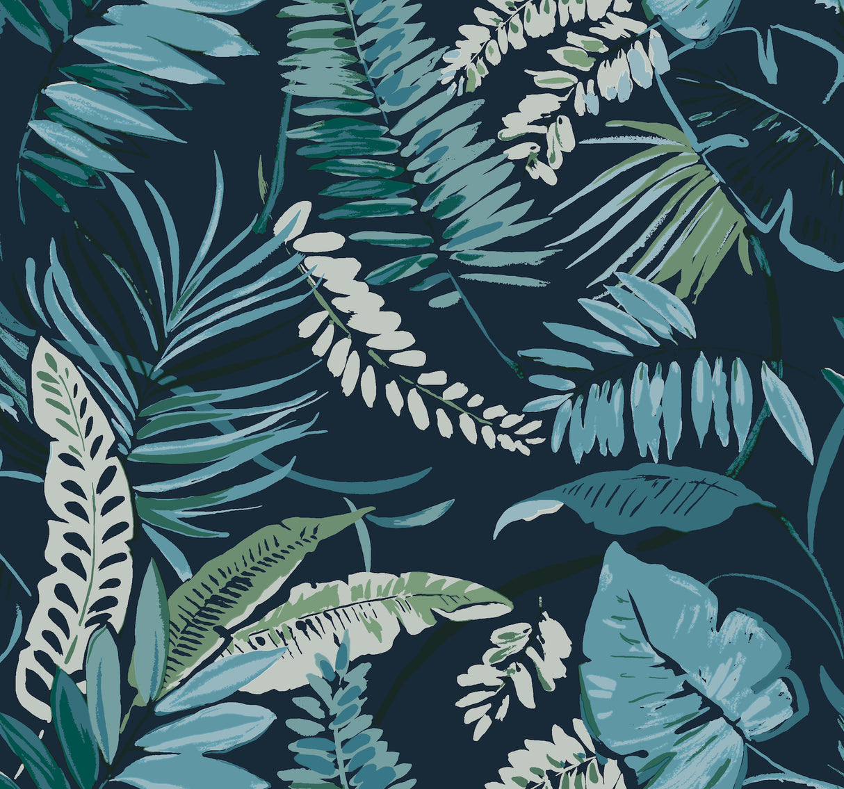 York TC2623 Tropical Toss Navy Wallpaper