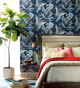 York TC2623 Tropical Toss Navy Wallpaper