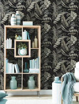 York TC2625 Tropical Toss Black Wallpaper