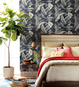 York TC2625 Tropical Toss Black Wallpaper