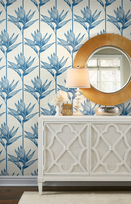 York TC2671 Bird of Paradise Blue Wallpaper