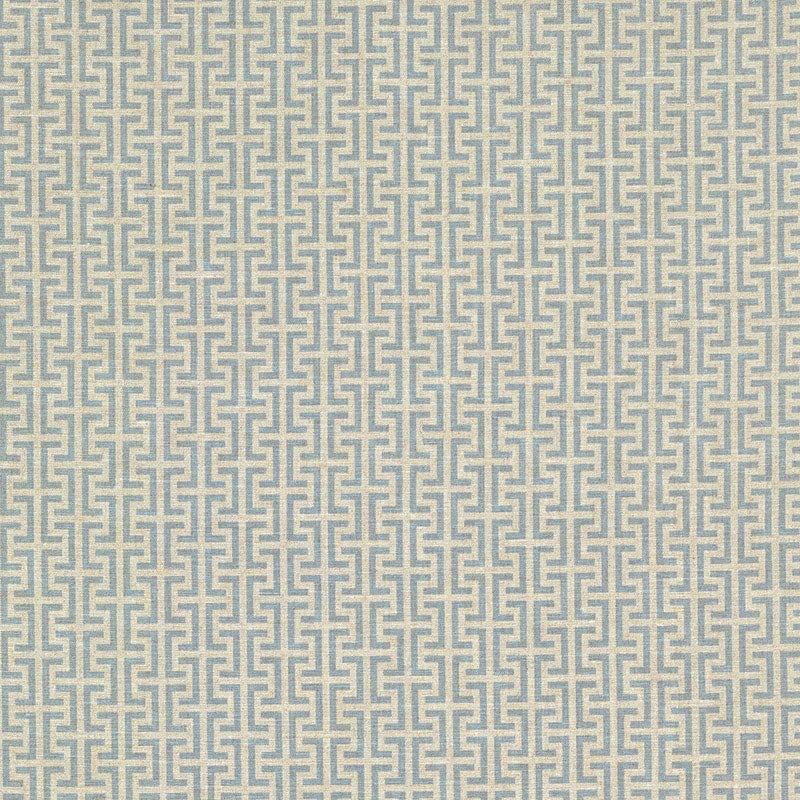 Schumacher Temple Blue Fabric - Eade's Wallpaper