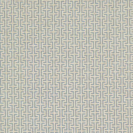 Schumacher Temple Blue Fabric - Eade's Wallpaper