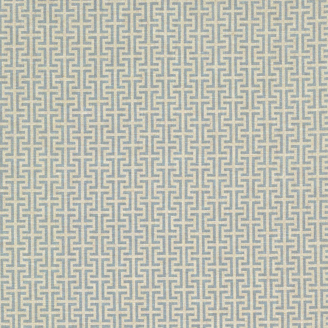 Schumacher Temple Blue Fabric - Eade's Wallpaper