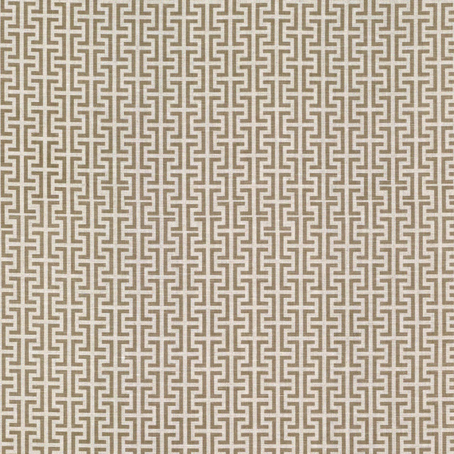 Schumacher Temple Brown Fabric - Eade's Wallpaper