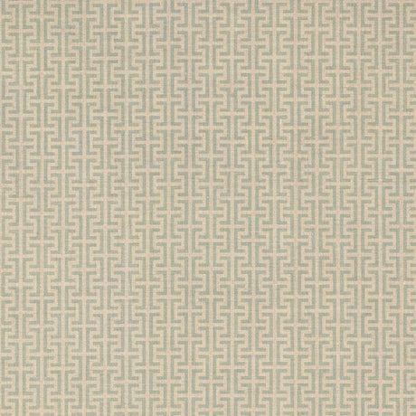 Schumacher Temple Aqua Fabric - Eade's Wallpaper