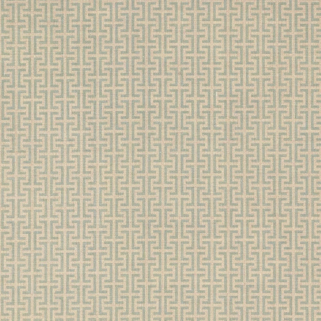 Schumacher Temple Aqua Fabric - Eade's Wallpaper