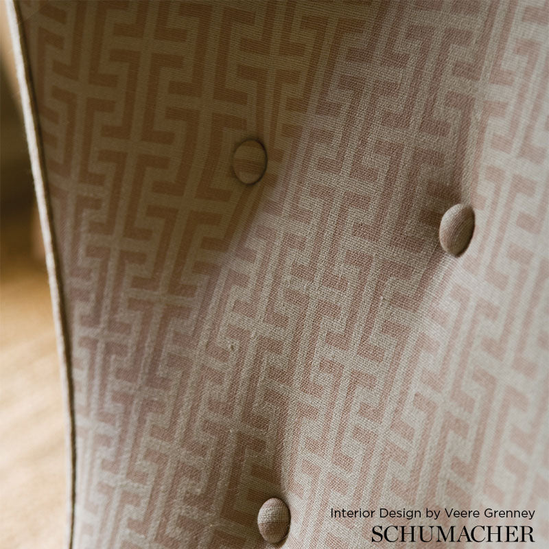 Schumacher Temple Pink Fabric - Eade's Wallpaper
