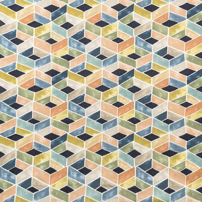 KRAVET COUTURE TESSERAE.50.0 TESSERAE INDIGO MULTI Fabric - Eade's Wallpaper