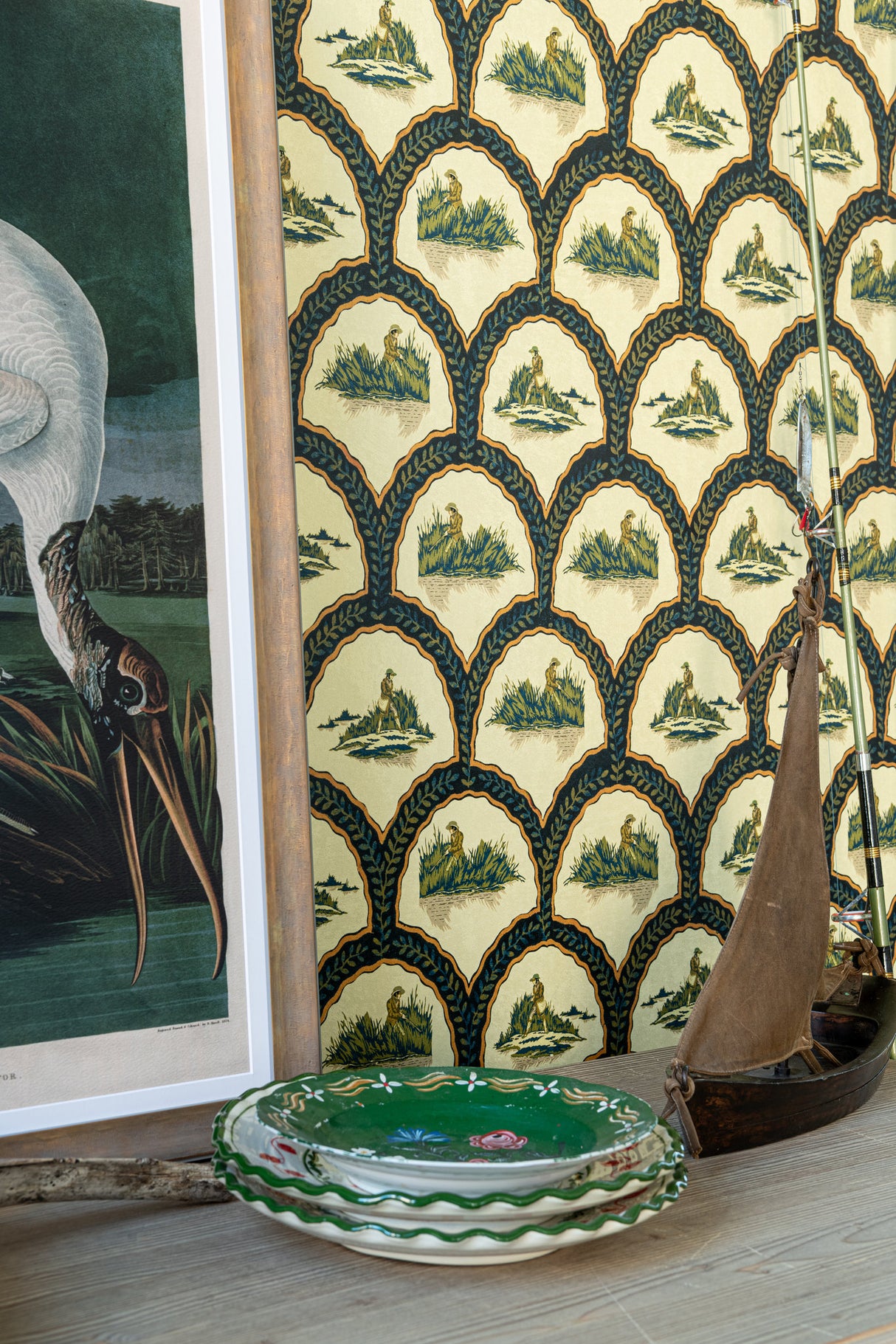 MindtheGap THE HUNTER Pale Green - Wallpaper Collection 2024 - The Wetlands