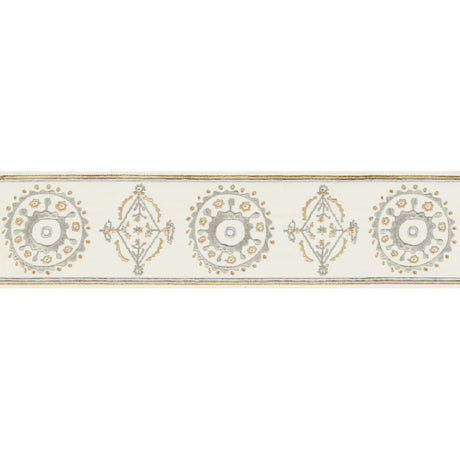 LEE JOFA TL10175.116.0 BELLES TAPE GREY/BEIGE TRIM - Eade's Wallpaper