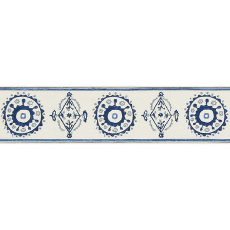 LEE JOFA TL10175.150.0 BELLES TAPE BLUE/NAVY TRIM - Eade's Wallpaper