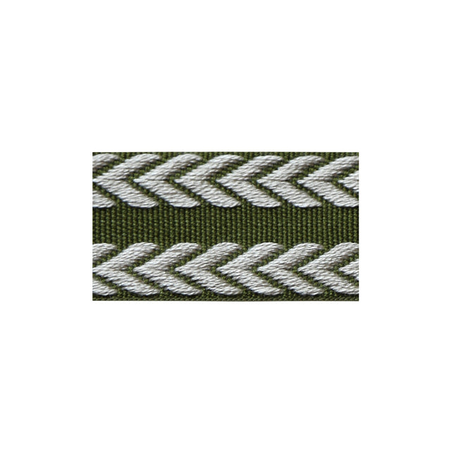 LEE JOFA TL10182.316.0 CHEVRON BRAID OLIVE GREEN & FLAX TRIM - Eade's Wallpaper