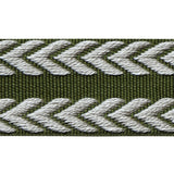LEE JOFA TL10182.316.0 CHEVRON BRAID OLIVE GREEN & FLAX TRIM - Eade's Wallpaper