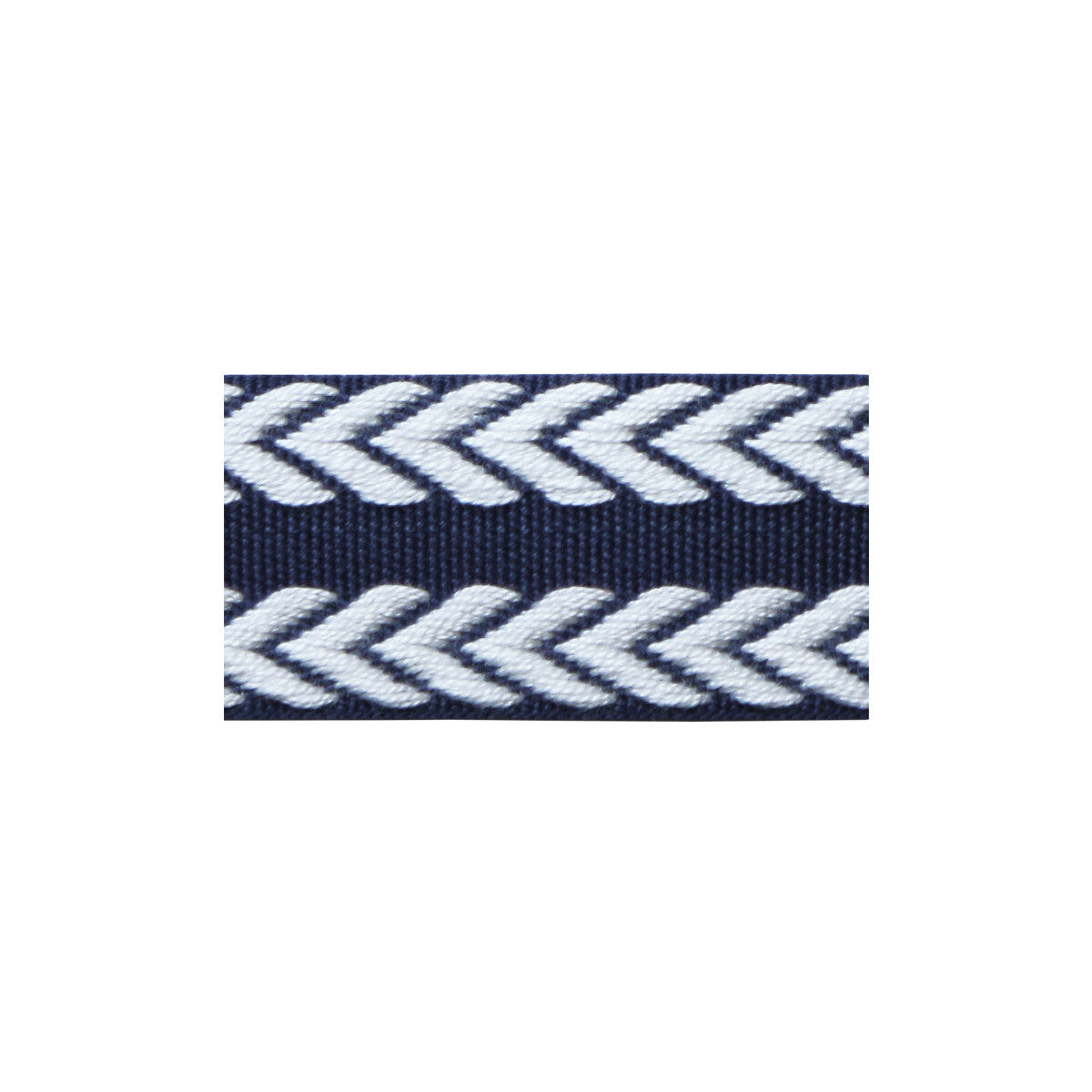 LEE JOFA TL10182.501.0 CHEVRON BRAID NAVY & WHITE TRIM - Eade's Wallpaper
