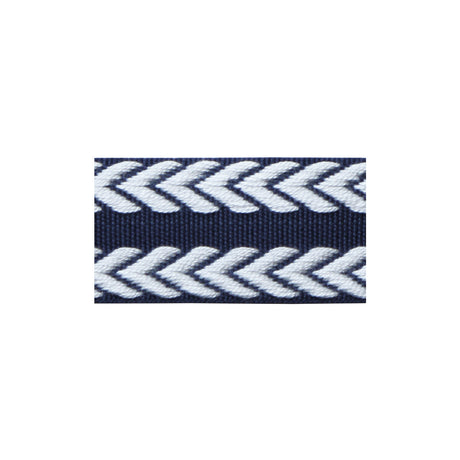LEE JOFA TL10182.501.0 CHEVRON BRAID NAVY & WHITE TRIM - Eade's Wallpaper