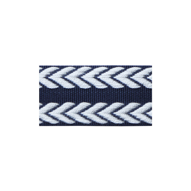 LEE JOFA TL10182.501.0 CHEVRON BRAID NAVY & WHITE TRIM - Eade's Wallpaper