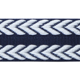 LEE JOFA TL10182.501.0 CHEVRON BRAID NAVY & WHITE TRIM - Eade's Wallpaper