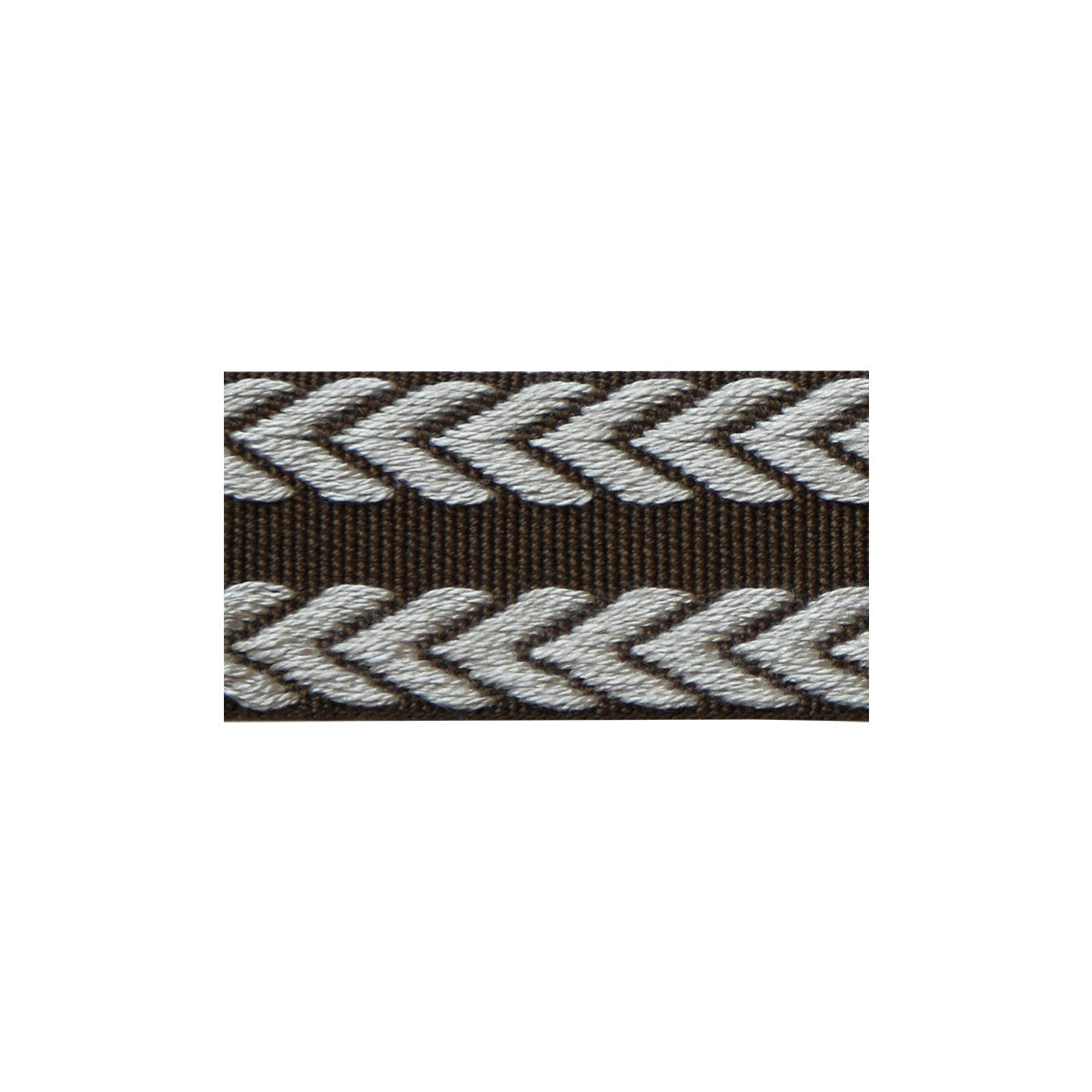 LEE JOFA TL10182.616.0 CHEVRON BRAID BROWN & FLAX TRIM - Eade's Wallpaper
