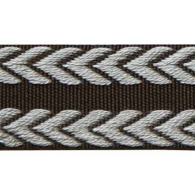 LEE JOFA TL10182.616.0 CHEVRON BRAID BROWN & FLAX TRIM - Eade's Wallpaper