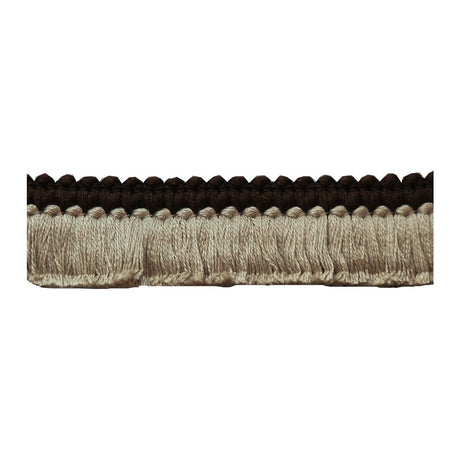 LEE JOFA TL10184.616.0 CUT RUCHE TWO BROWN & FLAX TRIM - Eade's Wallpaper