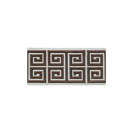 LEE JOFA TL10185.616.0 GREEK EMB BORDER BROWN TRIM - Eade's Wallpaper