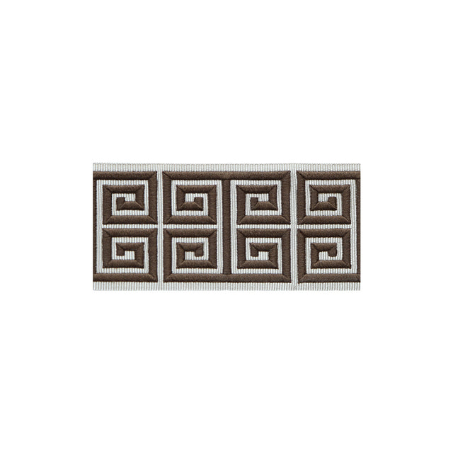 LEE JOFA TL10185.616.0 GREEK EMB BORDER BROWN TRIM - Eade's Wallpaper