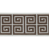 LEE JOFA TL10185.616.0 GREEK EMB BORDER BROWN TRIM - Eade's Wallpaper