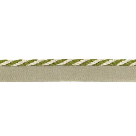 LEE JOFA TL10188.1623.0 STRPD CABLE CORD FLAX & OLIVEGRN TRIM - Eade's Wallpaper