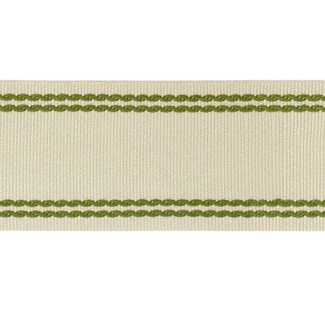 LEE JOFA TL10189.1623.0 BRAID W/TRAMLINES FLAX&OLIVE GRN TRIM - Eade's Wallpaper