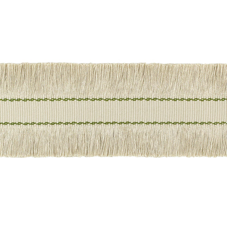 LEE JOFA TL10190.1623.0 CUT RUCHE FRINGE FLAX & OLIVE GRN TRIM - Eade's Wallpaper