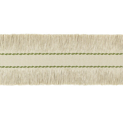 LEE JOFA TL10190.1623.0 CUT RUCHE FRINGE FLAX & OLIVE GRN TRIM - Eade's Wallpaper