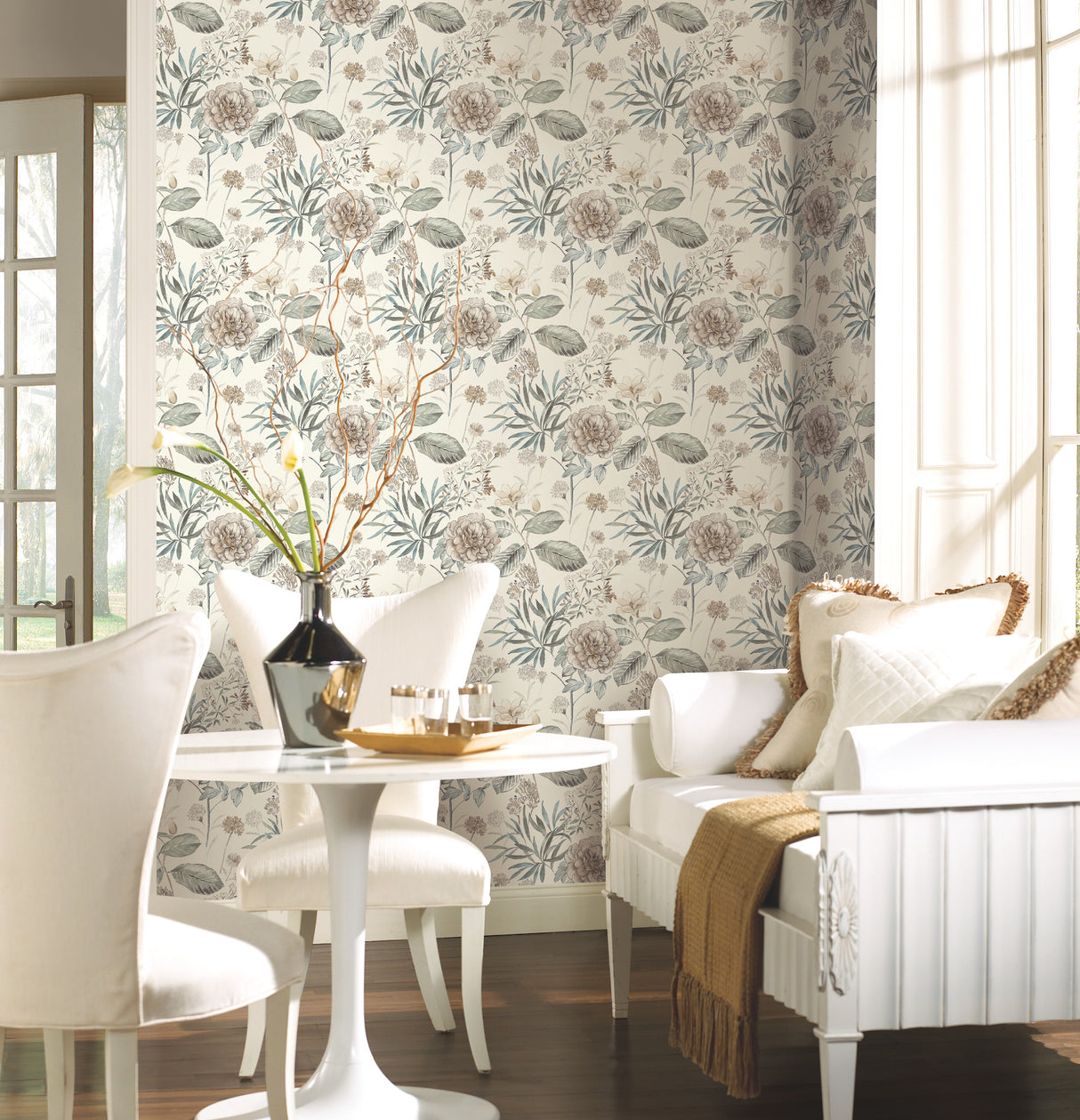 York TL1918 Midsummer Floral Beige & Green Wallpaper