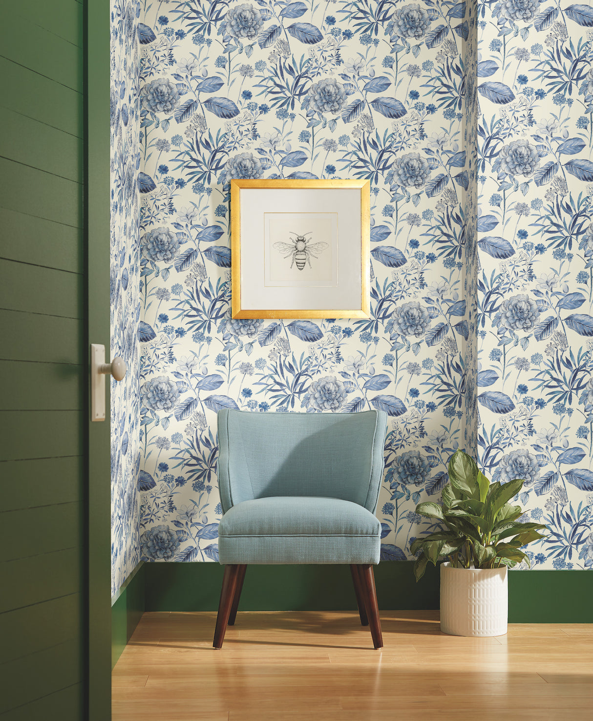 York TL1921 Midsummer Floral Blue Wallpaper