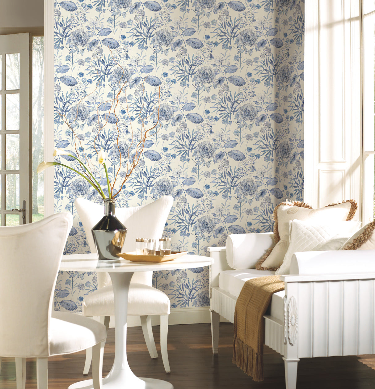 York TL1921 Midsummer Floral Blue Wallpaper