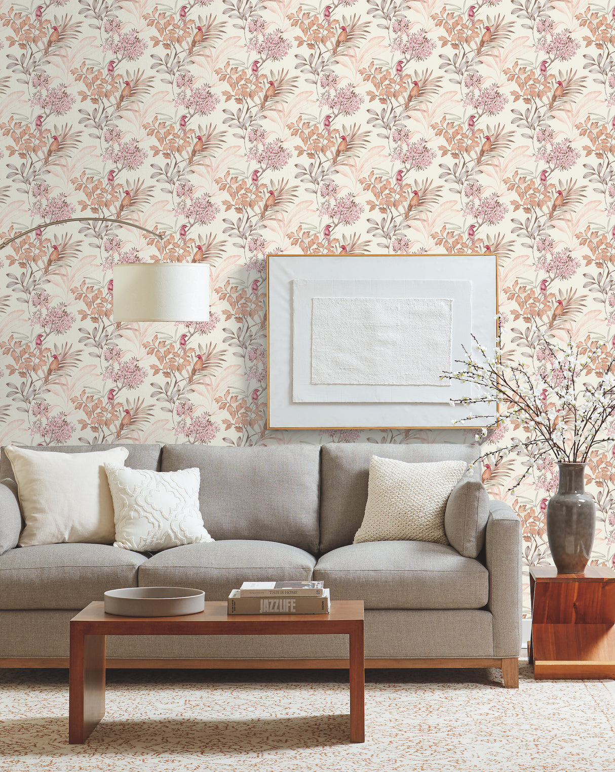 York TL1929 Handpainted Songbird Red Wallpaper