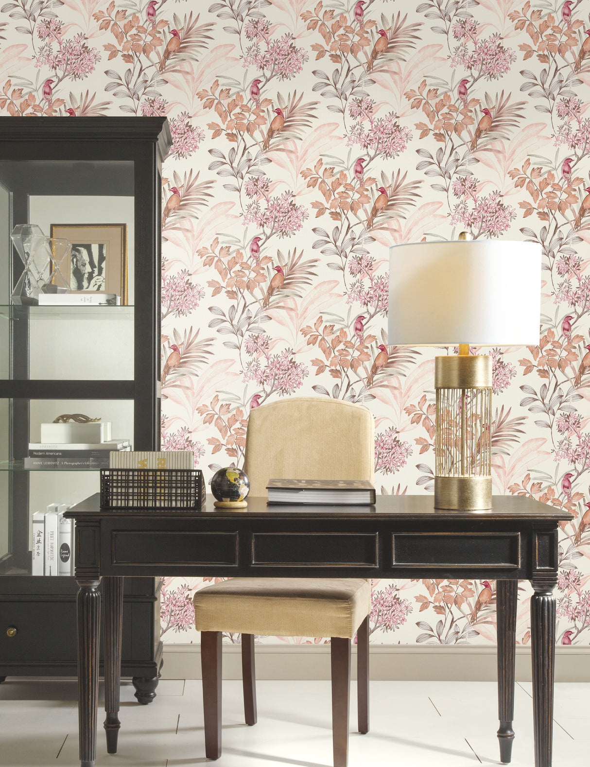 York TL1929 Handpainted Songbird Red Wallpaper