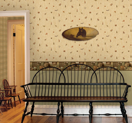 Chesapeake TLL01373 Timber Cove Olive Woven Texture Wallpaper