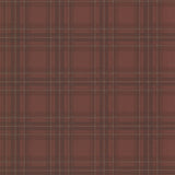 Chesapeake TLL01412 Fox Hollow Dark Red Plaid Wallpaper