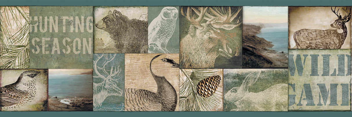 Chesapeake TLL01491B Trumball Blue Wild Game Border