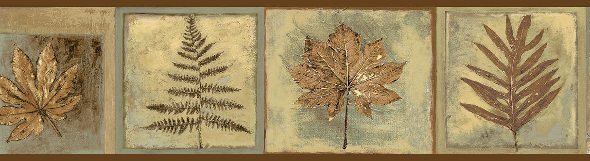 Chesapeake TLL35604B Paho Brown Fern Squares Border