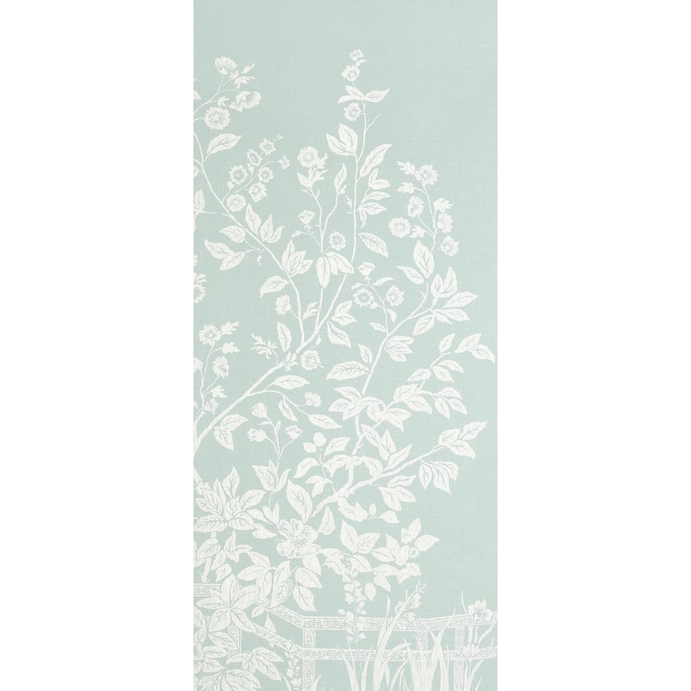Thibaut TM10854-4 VILLA GARDEN MURAL - PANEL 4 Robin's Egg Wallpaper