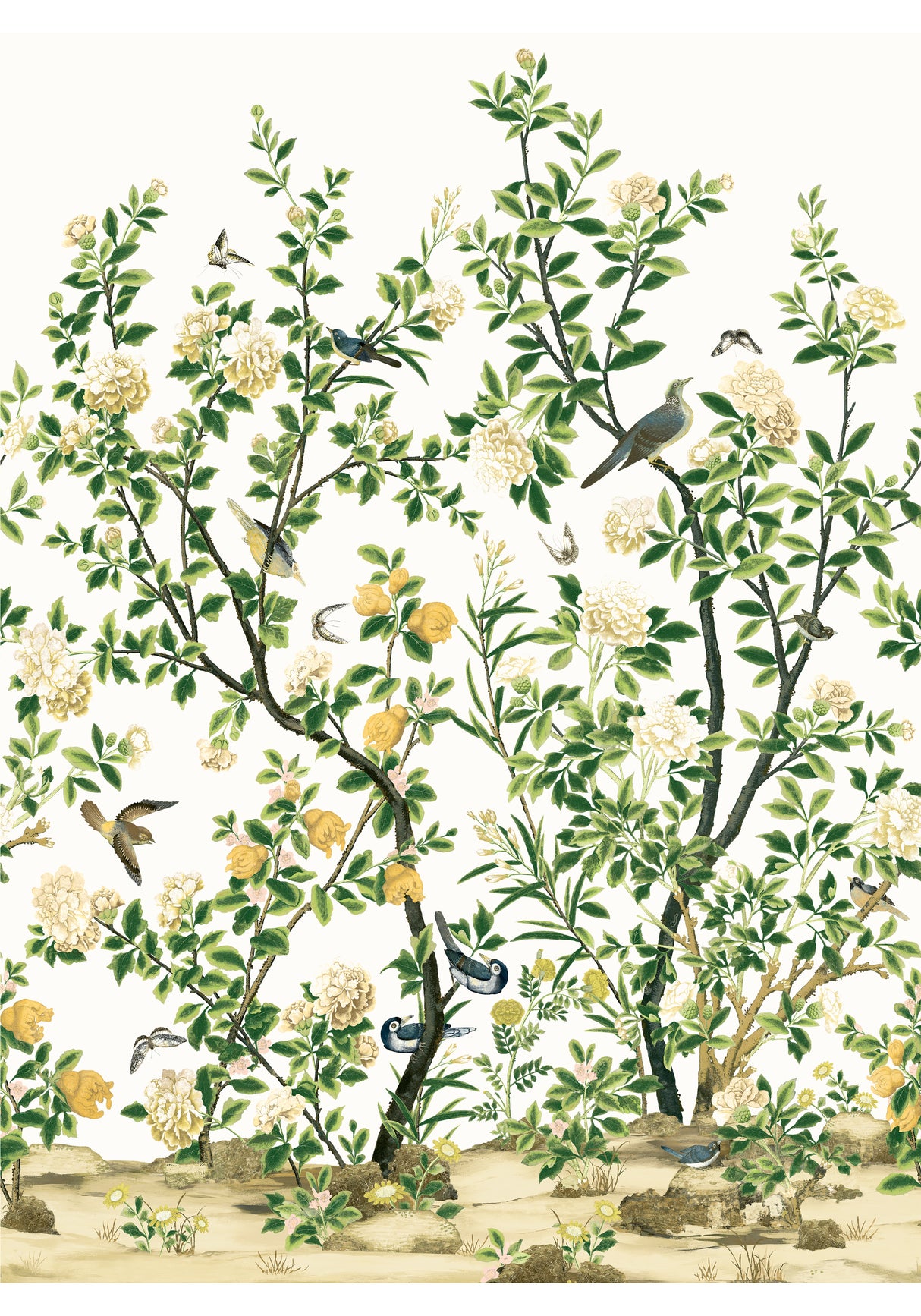 Thibaut TM13666 JARDIN BLOOM MURAL White Wallpaper