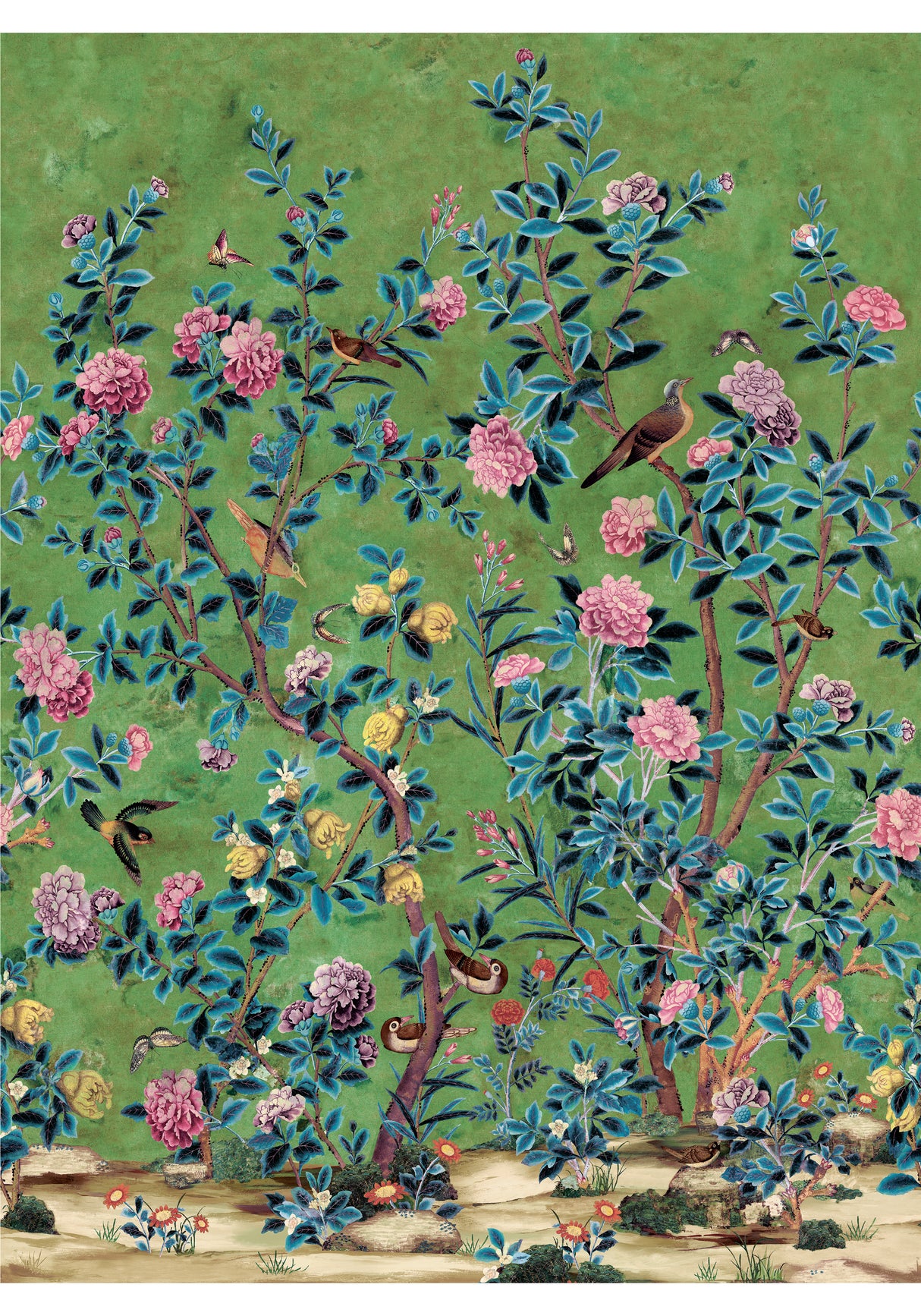 Thibaut TM13669 JARDIN BLOOM MURAL Green Wallpaper