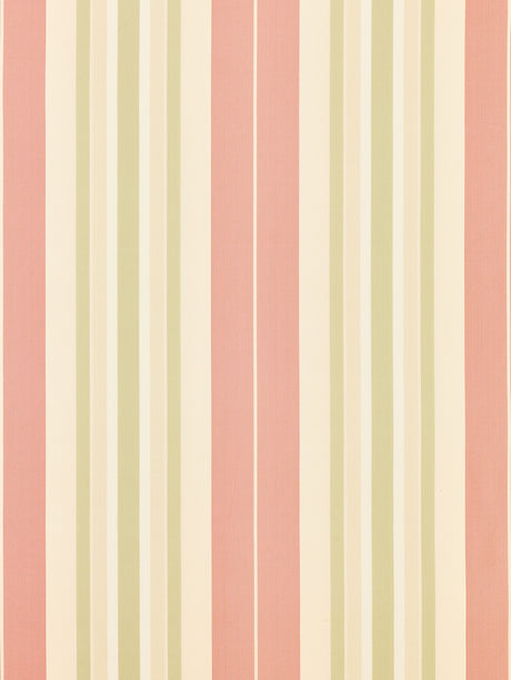 Scalamandre TT 00010016 ROSE/GREEN DEANNA STRIPE Fabric - Eade's Wallpaper