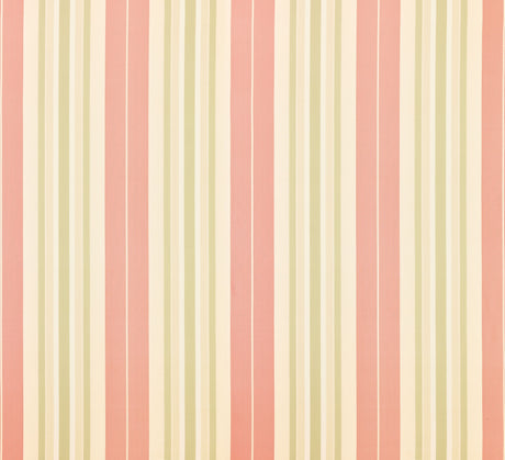 Scalamandre TT 00010016 ROSE/GREEN DEANNA STRIPE Fabric - Eade's Wallpaper