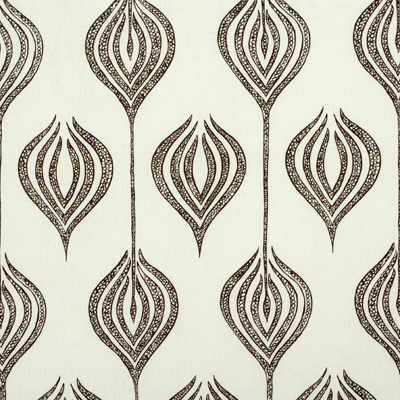 LEE JOFA MODERN TULIP.WHITE/C.0 TULIP WHITE/CHOCOLATE Fabric - Eade's Wallpaper