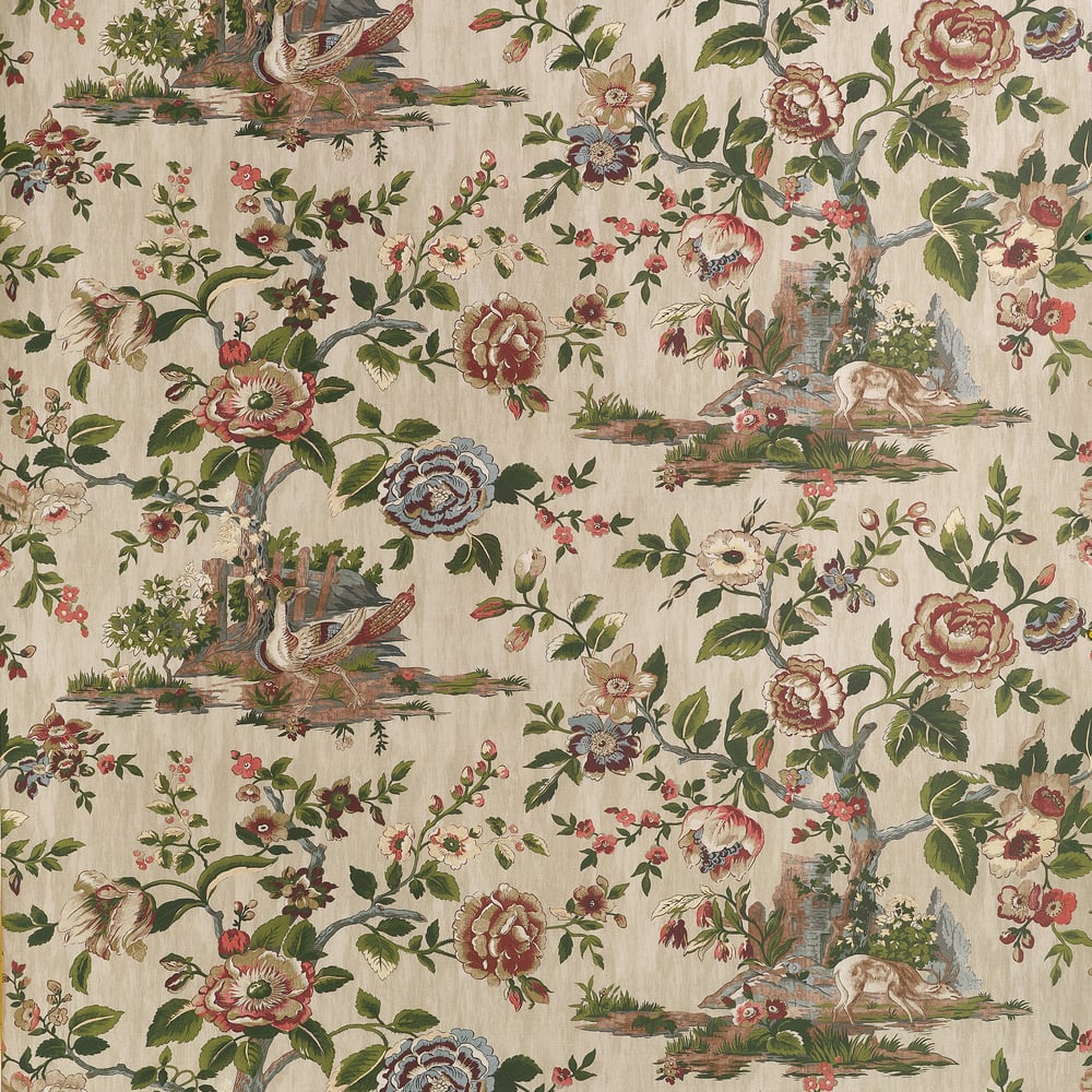 Thibaut FOREST LODGE TWW10541 in Flax Wallpaper - BOXWOOD