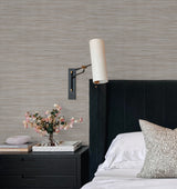 York Wallcoverings UW1002N Sari Silk Grey Faux Fabric Wallpa